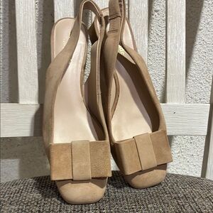 Kate Spade Tan Suede Slingback Heels